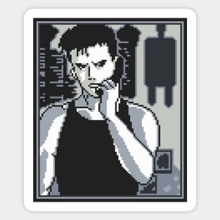 Resident Evil Chris Redfield Pixel Art Sticker